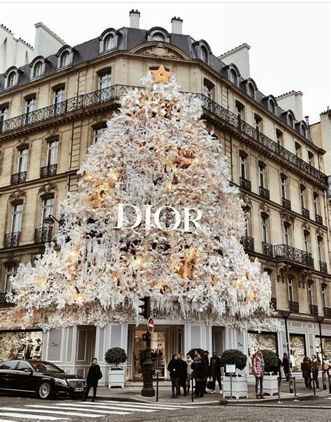 gold christmas tree in church with dior store|Dior Christmas tree .